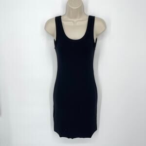Cotton Citizen NEW Verona Mini Rib Knit Dress Sleeveless *REPAIR* Size M Black